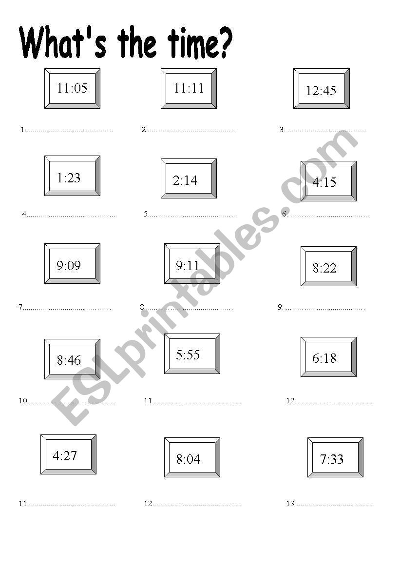 What´s the time digital - ESL worksheet by Zami