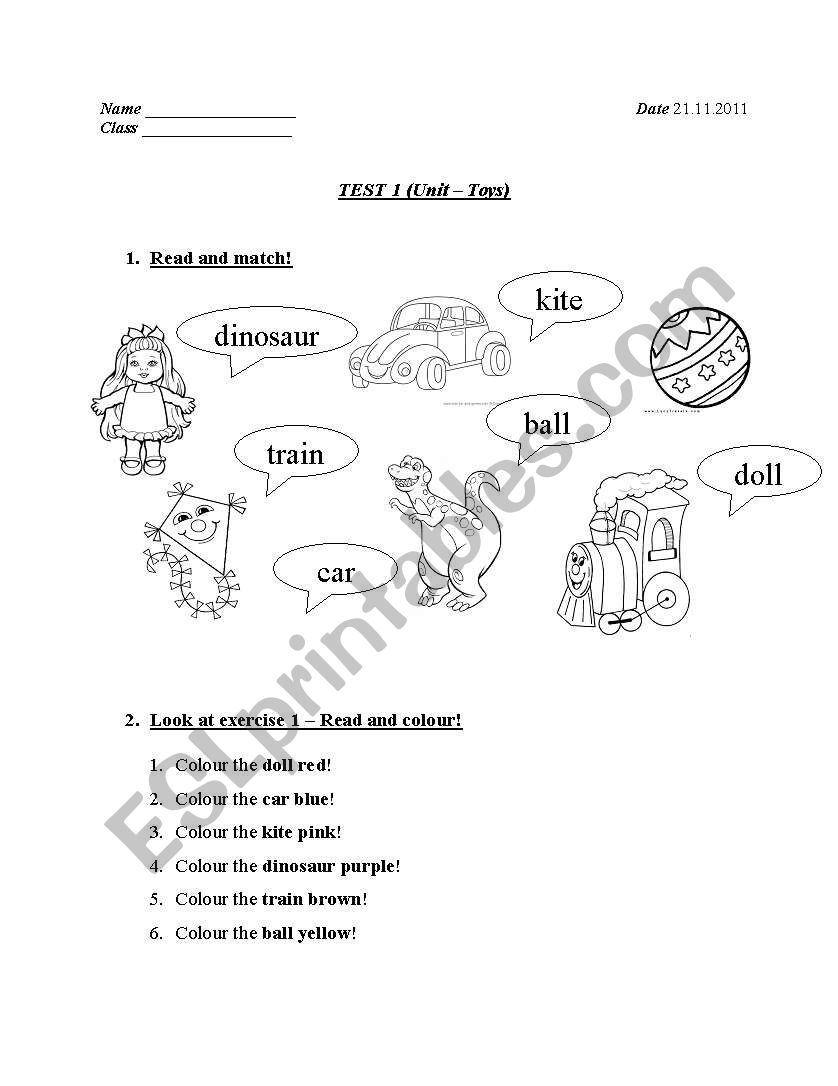 English Worksheets Test