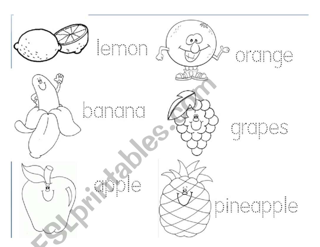 fruits worksheet