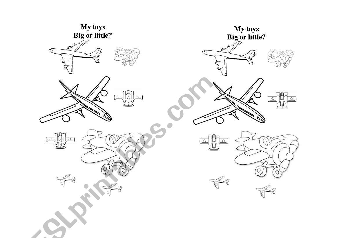 My toys. Big or little? worksheet