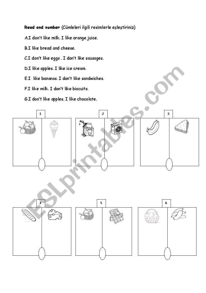 likes and dislikes worksheet