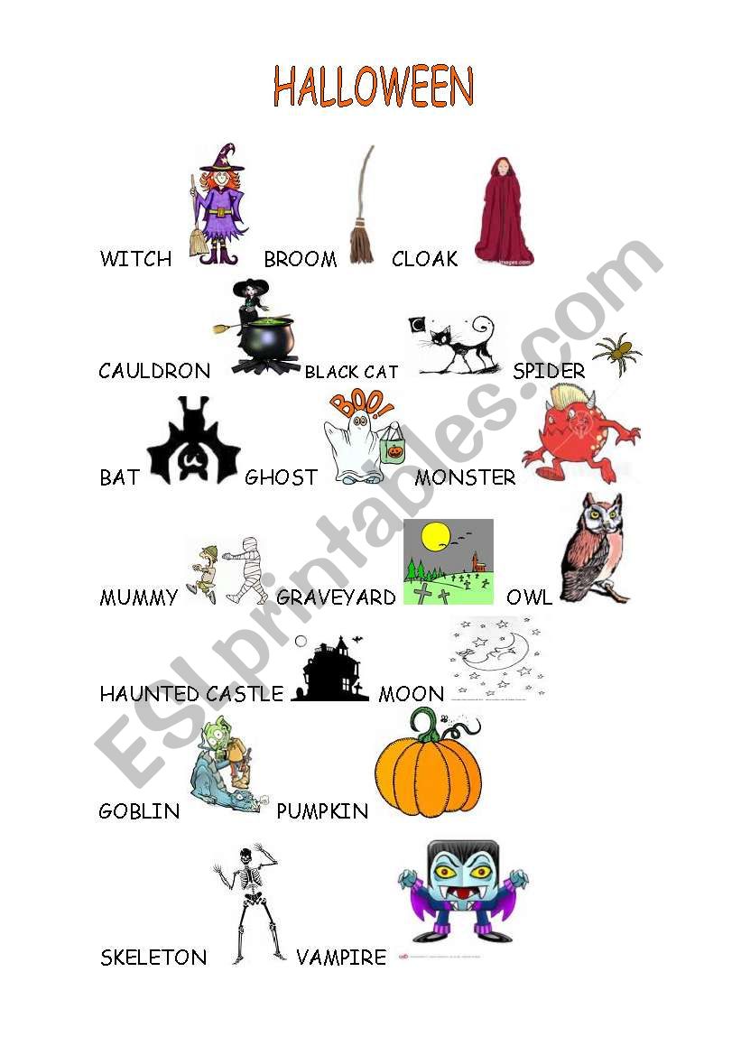 halloween worksheet