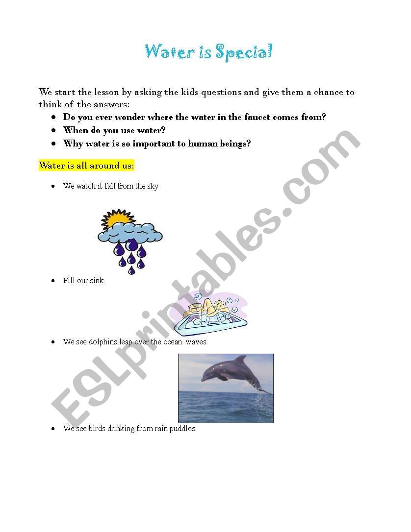 importance of water worksheet