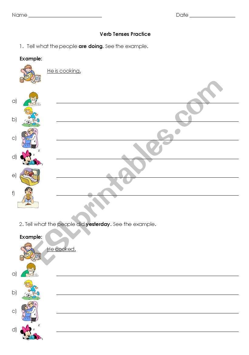 Verb Tenses Practice worksheet