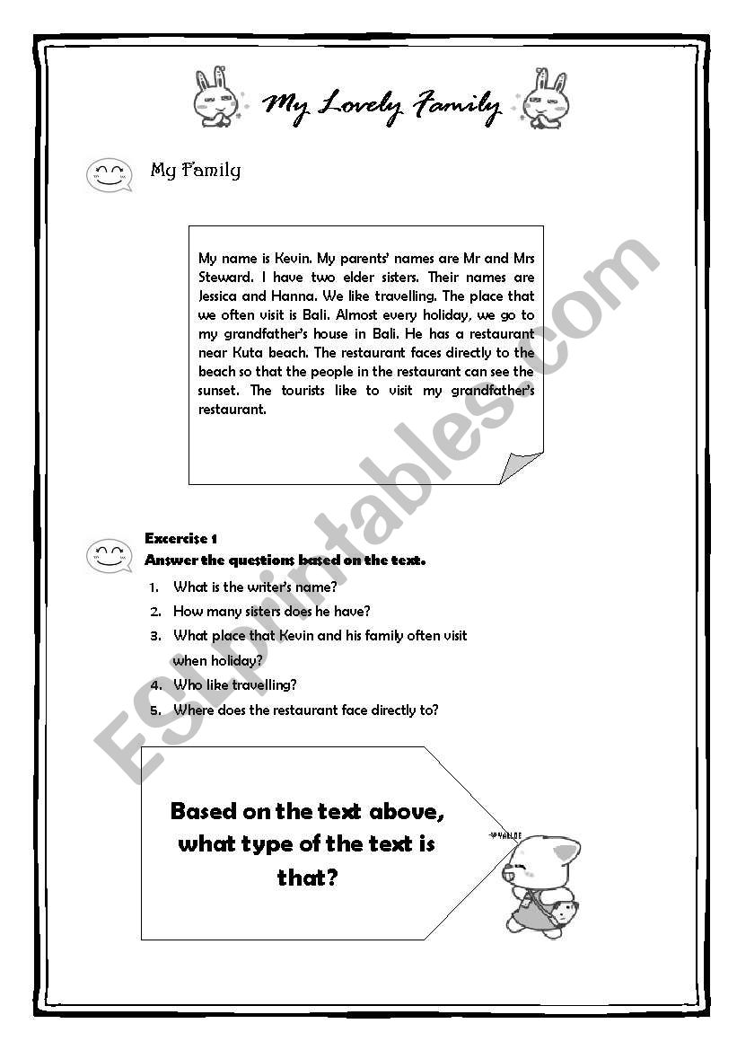 Family Description worksheet