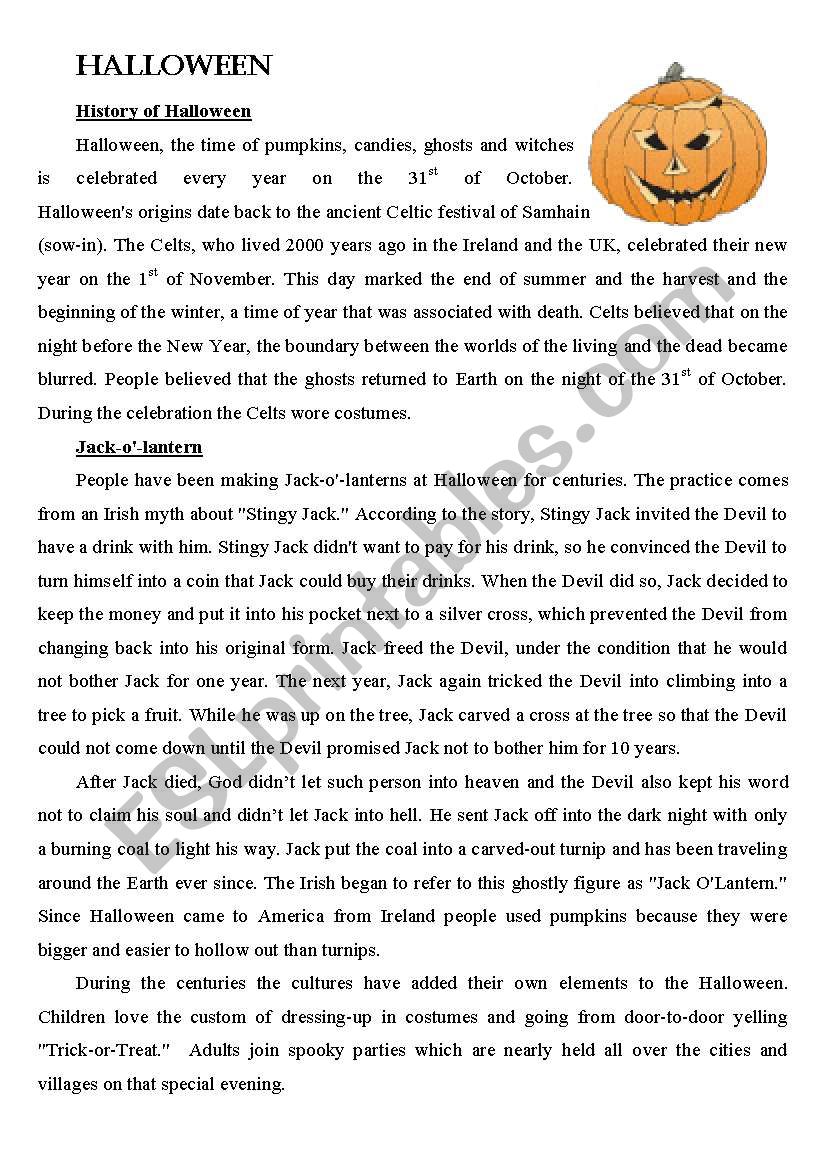 Halloween worksheet