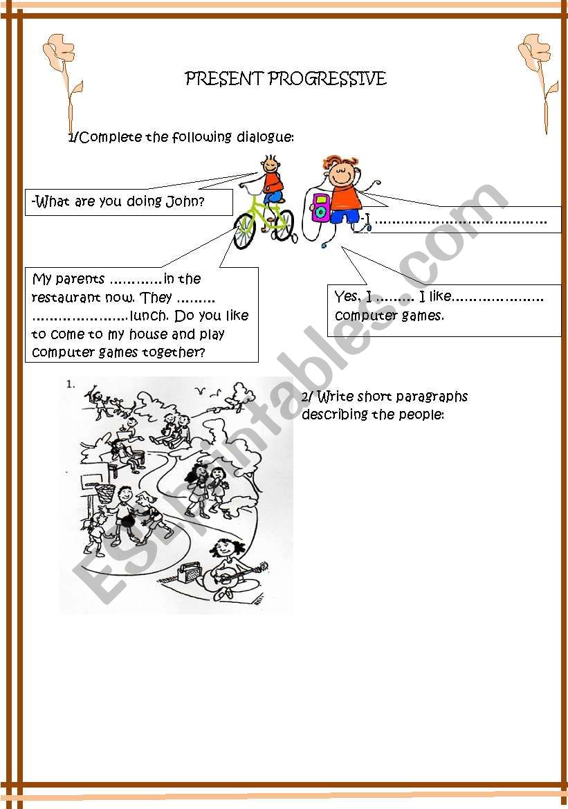 present progressive worksheet