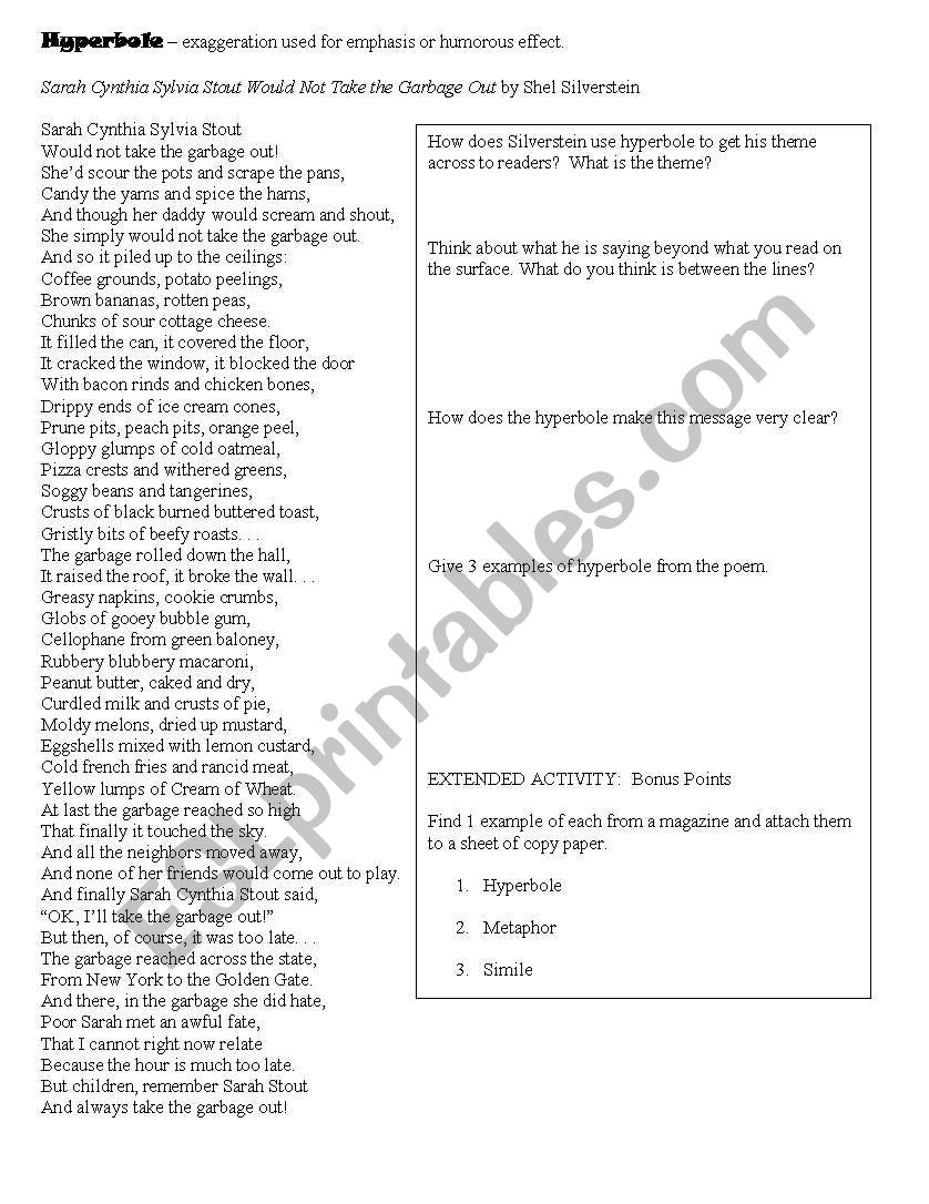 hyperboles esl worksheet by care37912