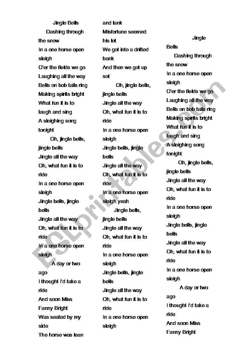 christmas song worksheet