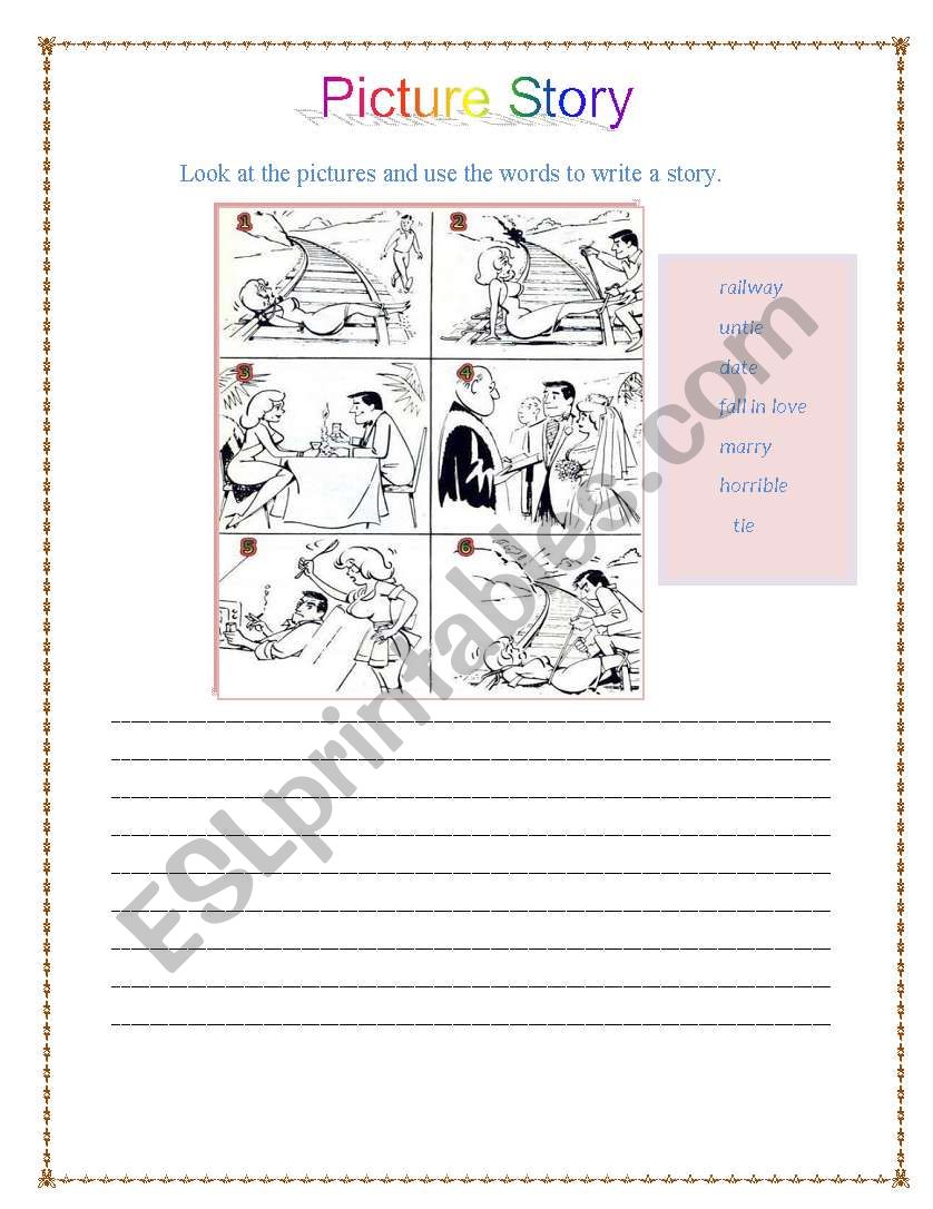 picture story - ESL worksheet by moonl