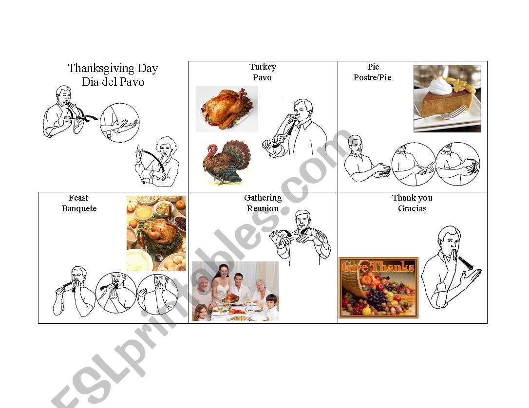 Thanksgiving Vocabulary worksheet