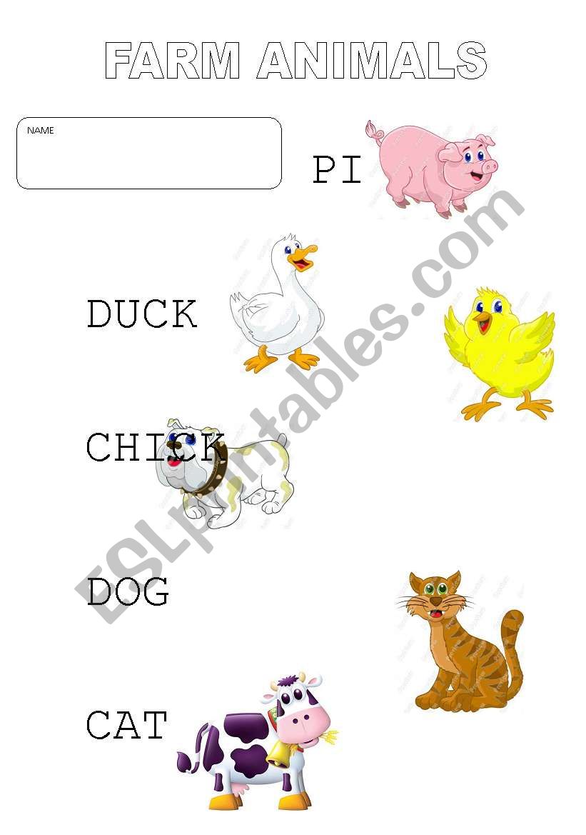 FARM ANIMALS  worksheet