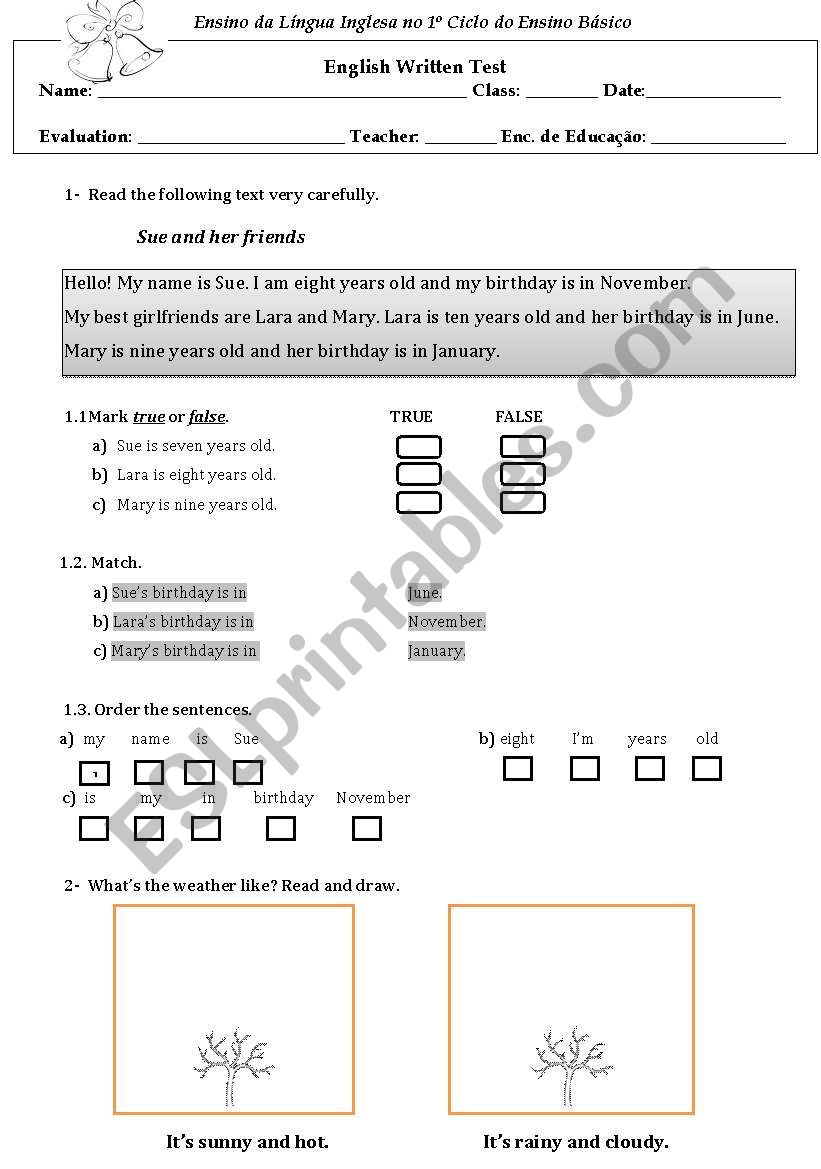 Test worksheet