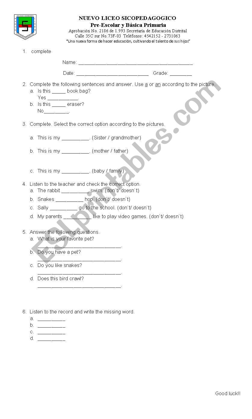 something worksheet