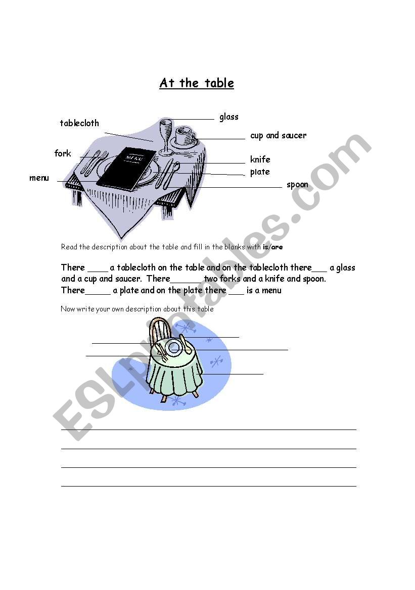 At the Table worksheet