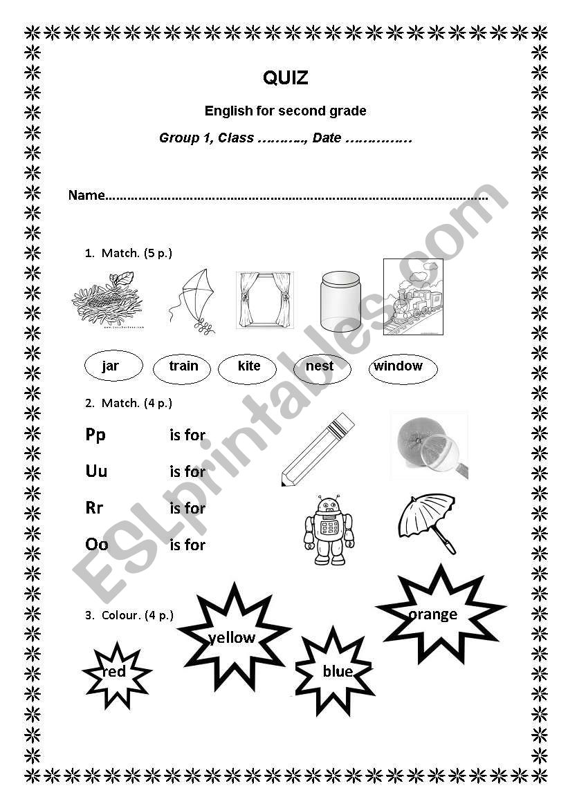 Quiz worksheet