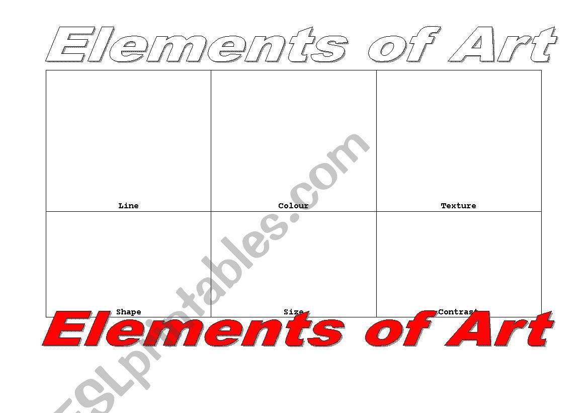 Elements of art worksheet