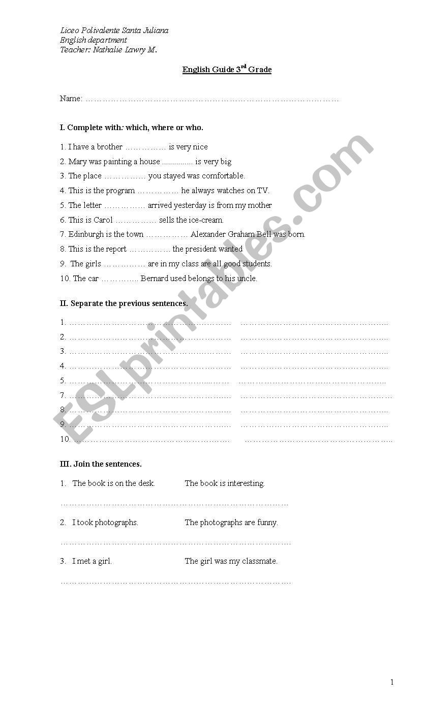 conditional type 1 worksheet