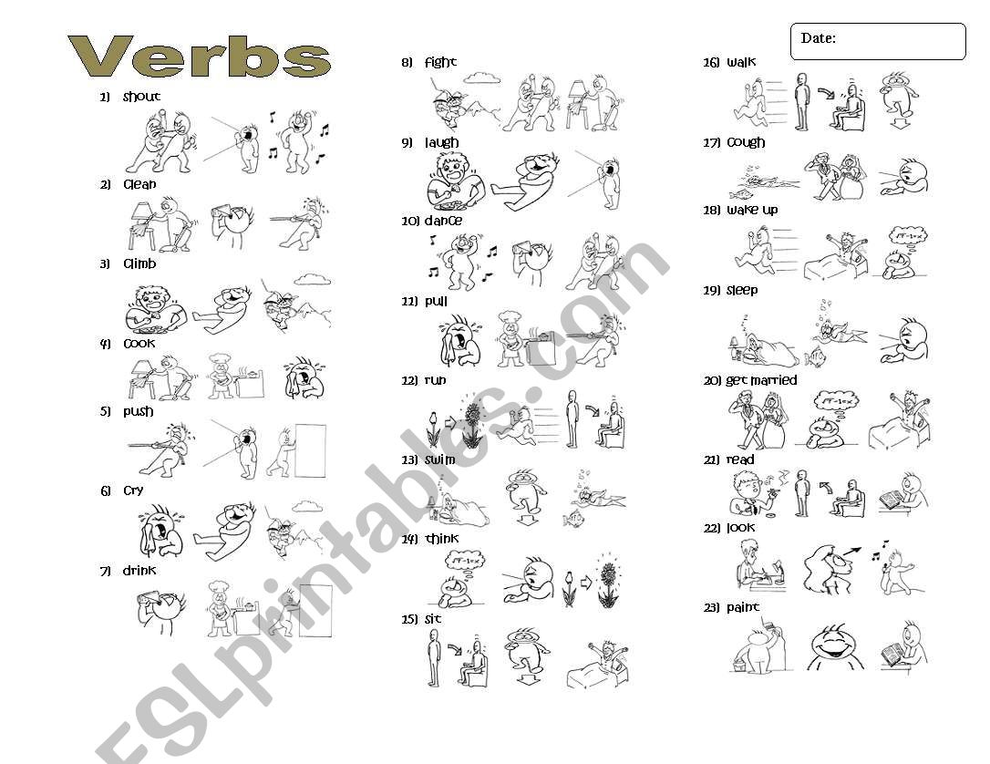 verbs worksheet