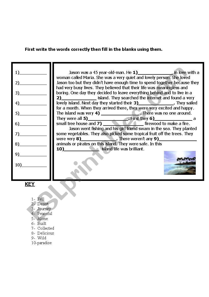 Spelling and Meaning Check worksheet