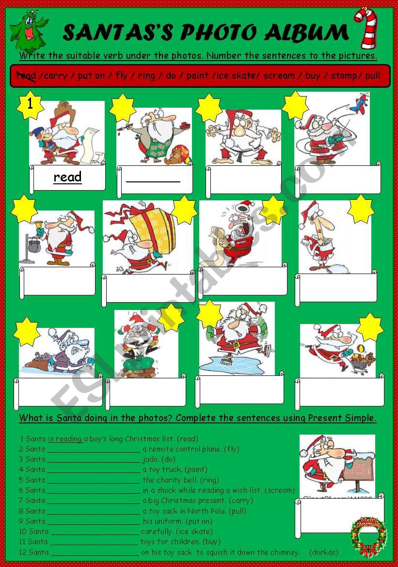 SANTA´S PHOTO ALBUM - ESL worksheet by dorkas