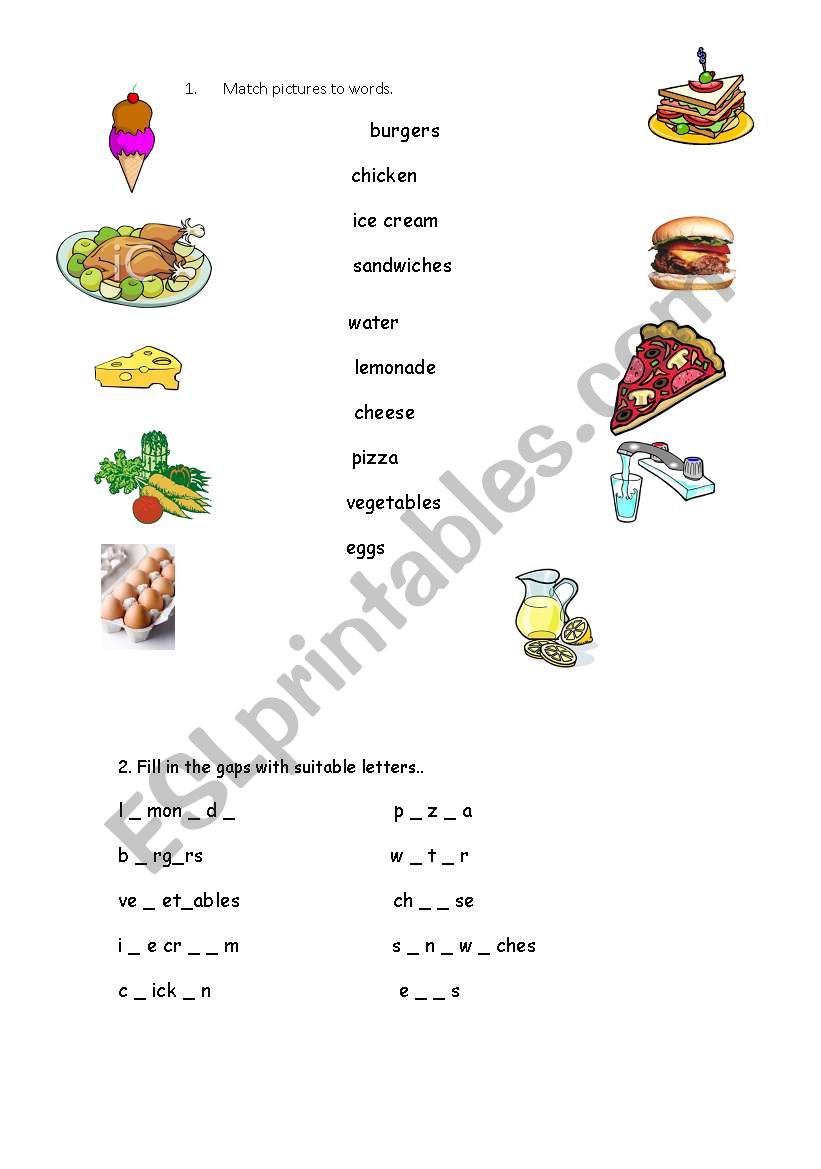 Food worksheet