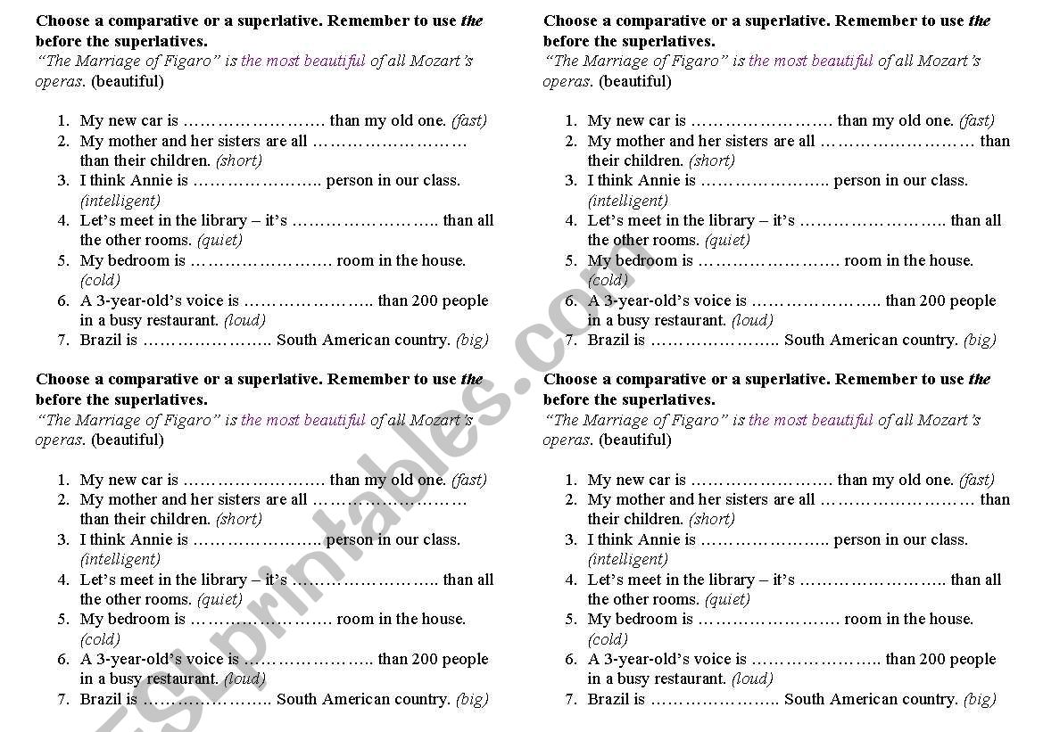 adjective worksheet