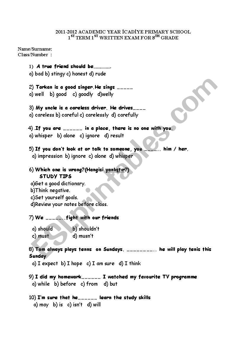 8.1.1 worksheet