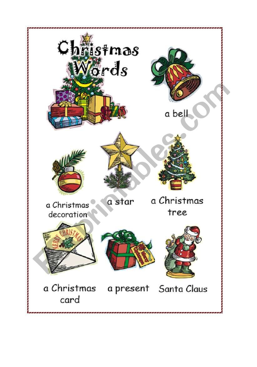 Christmas words - ESL worksheet by galeryk