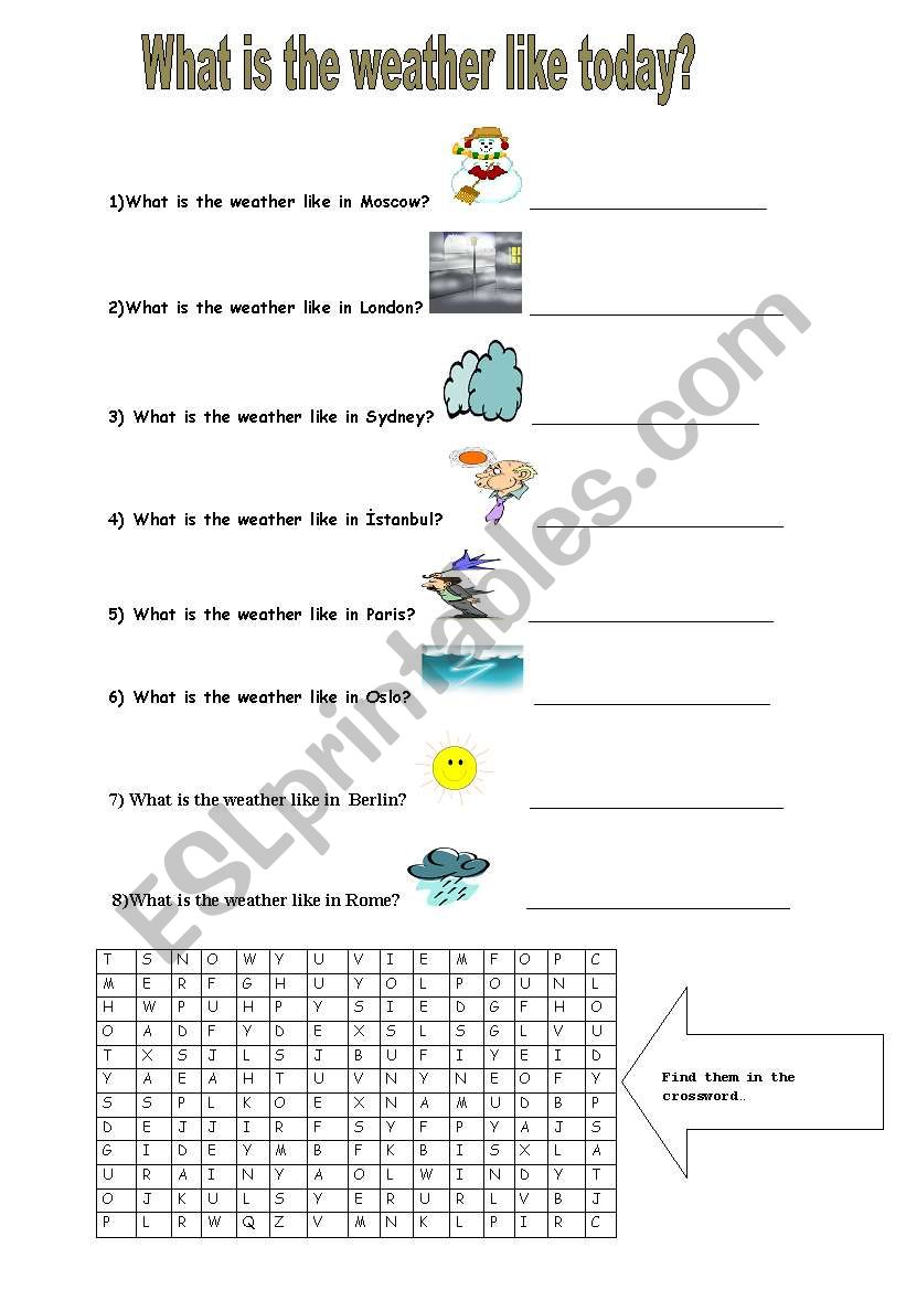 weather conditions - ESL worksheet by yasemennn