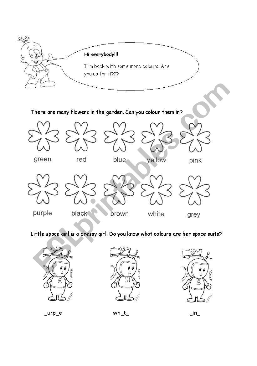 Colours worksheet