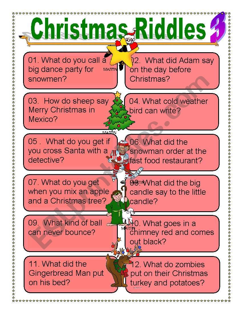 Printable Christmas Riddles With Answers