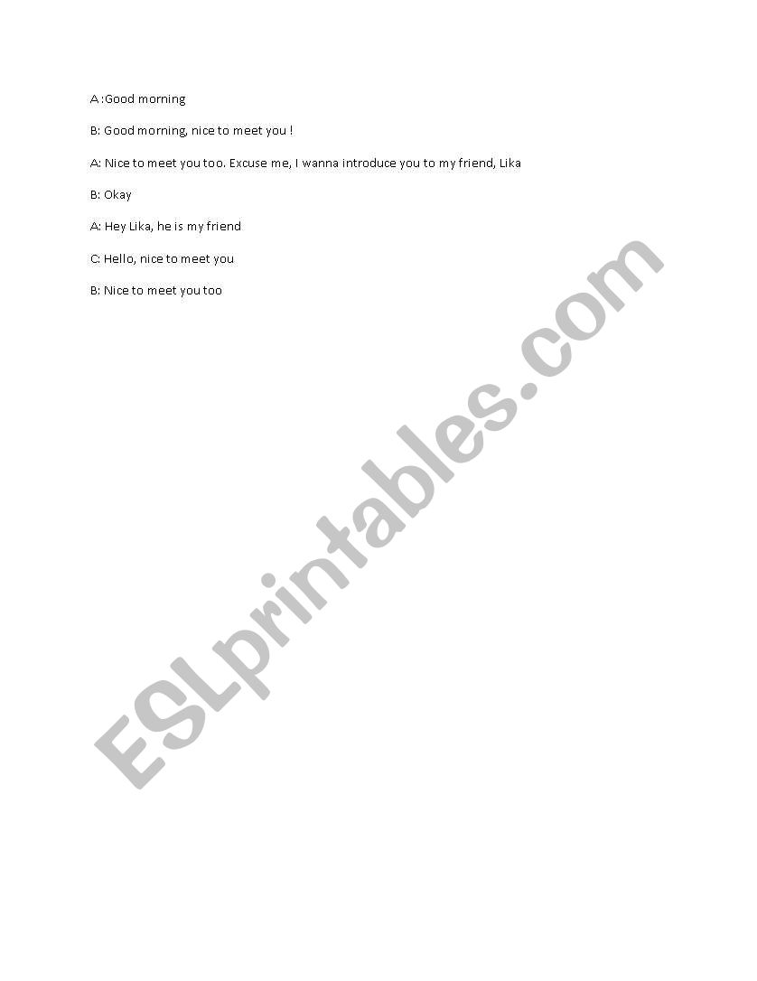 Basic Introduce worksheet