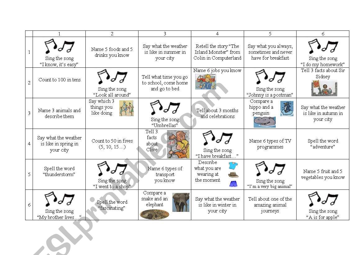 Board game for Happy Street 2 worksheet