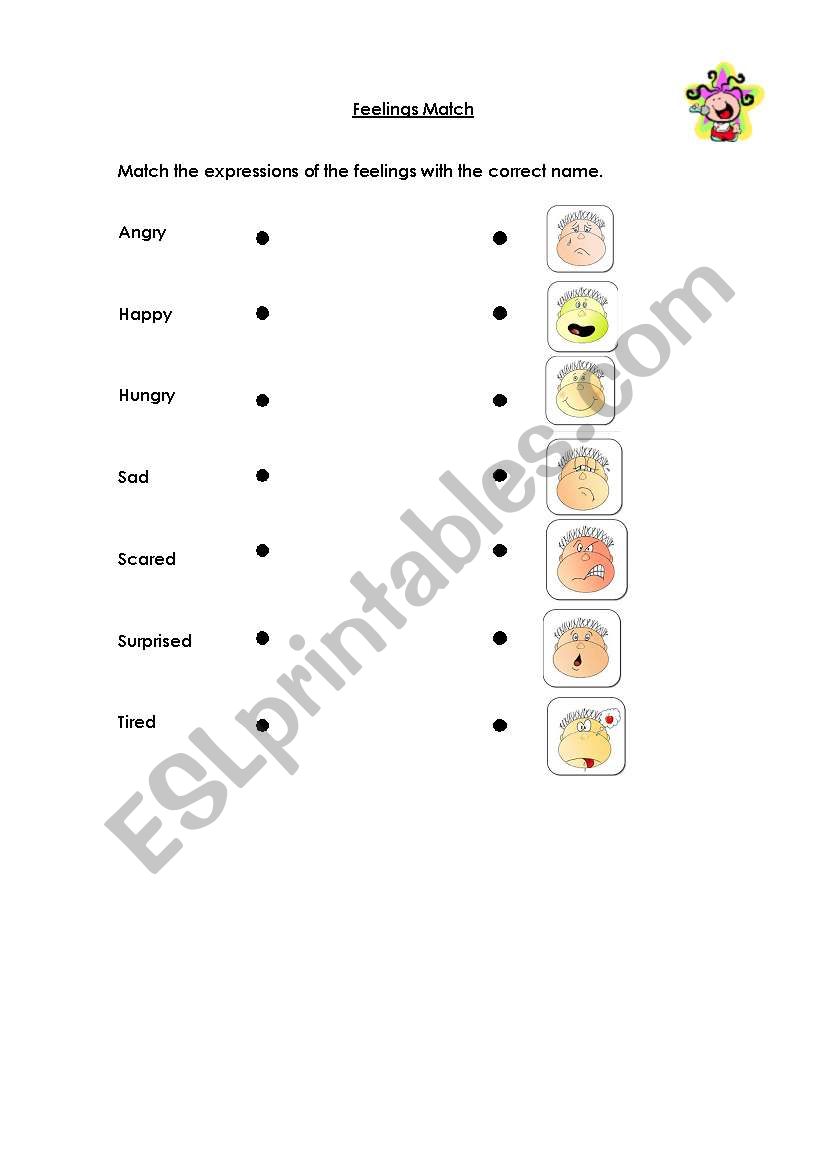 Feelings Match worksheet