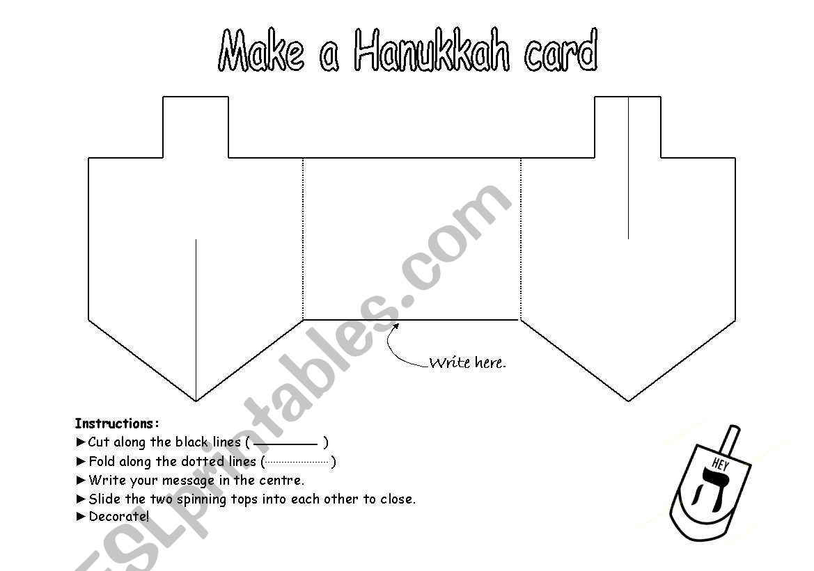 Make a dreidel shaped hannukkah card