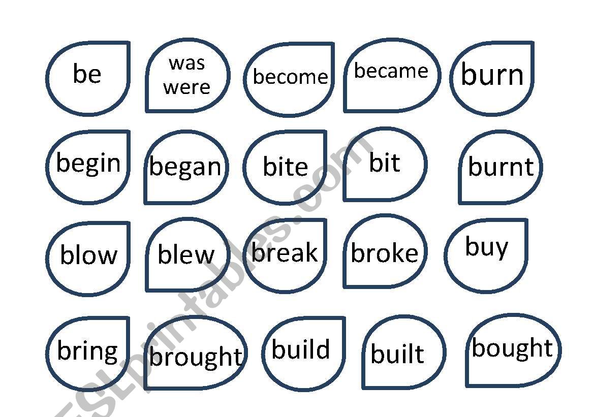 Irregular verbs worksheet