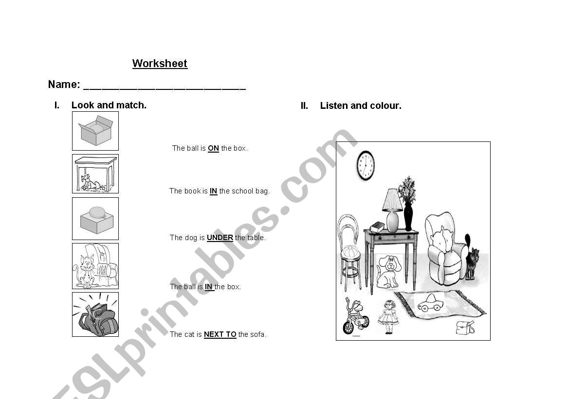 prepositions worksheet