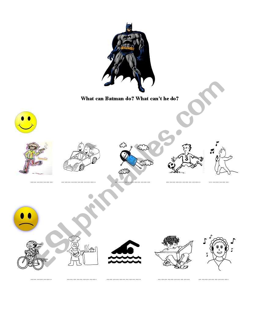 What can Batman do? worksheet