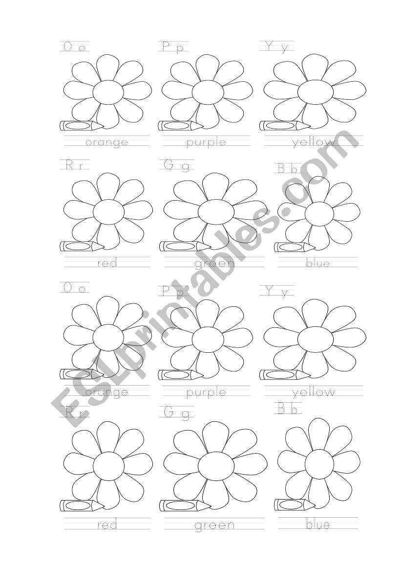 colour the flowers worksheet