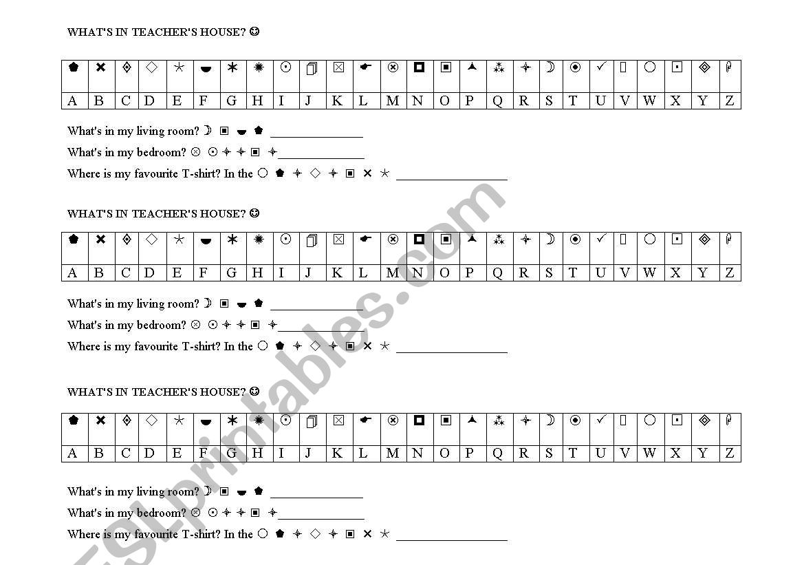 ANAGRAMS HOUSE worksheet