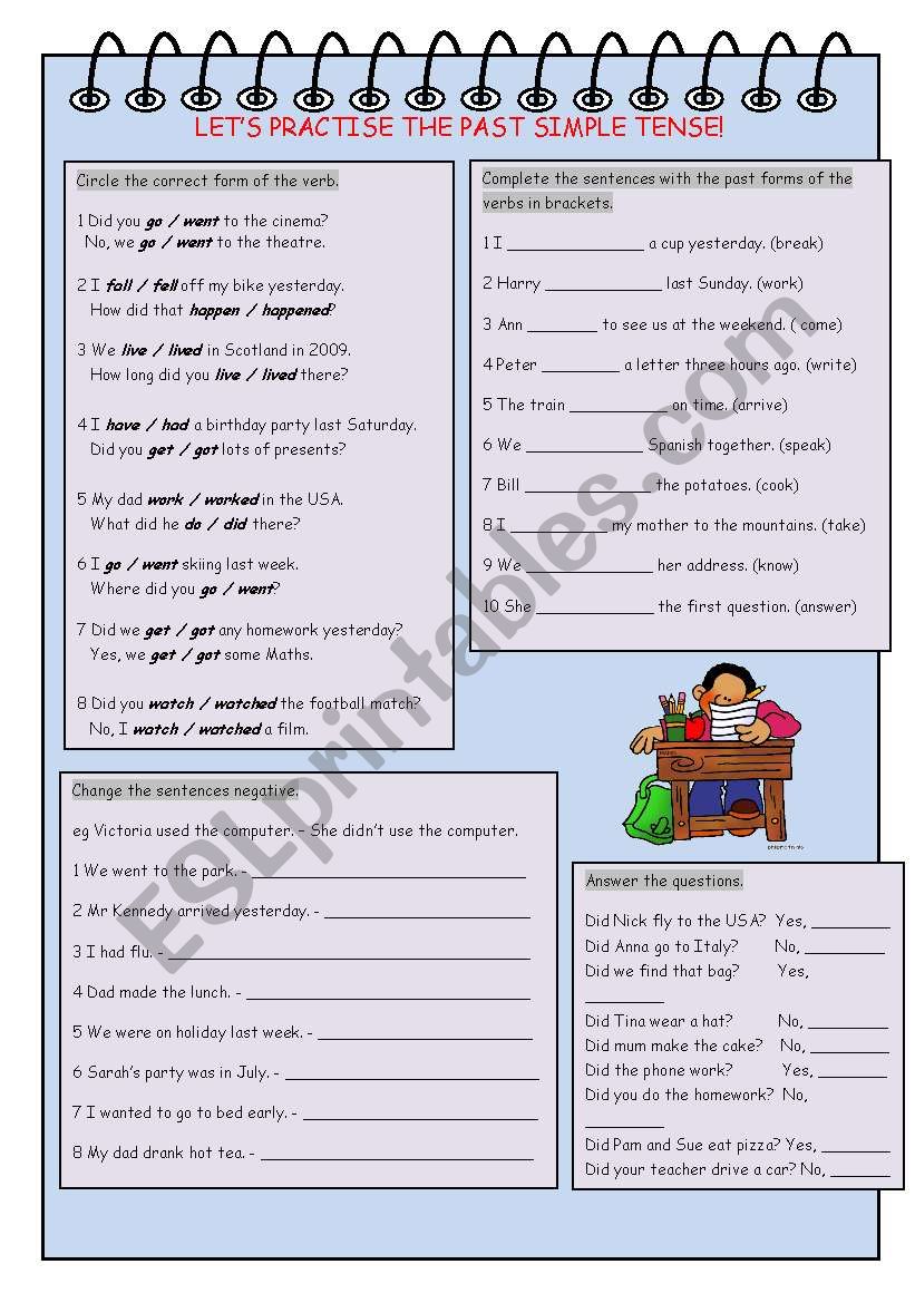 Let´s Practise the Past Simple Tense! - ESL worksheet by kissnetothedit