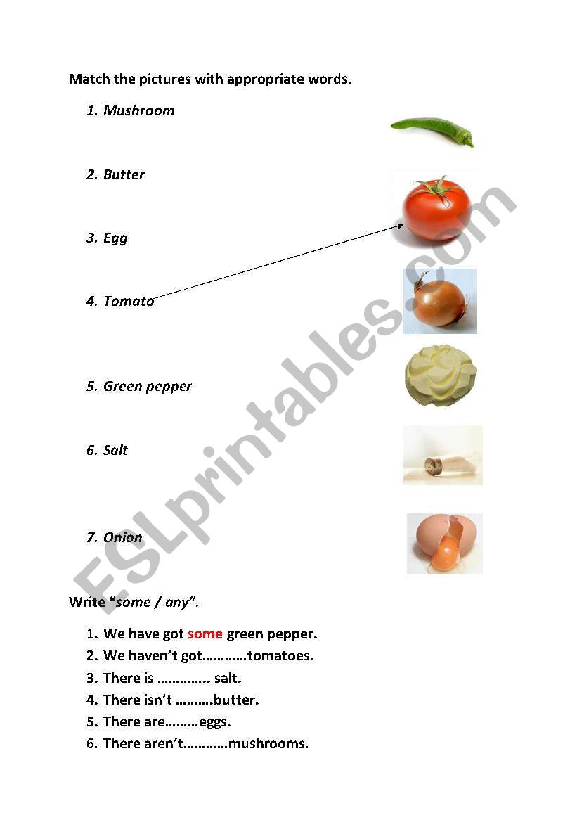 food worksheet