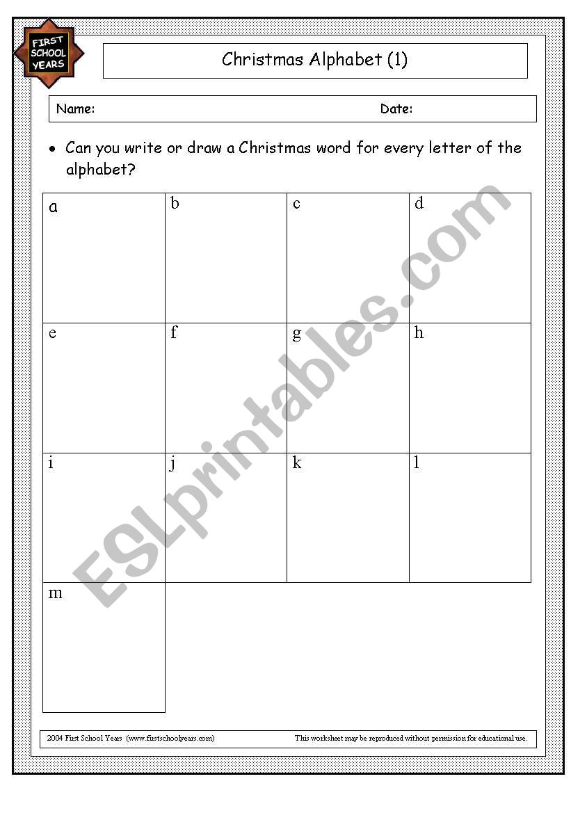 Christmas worksheet