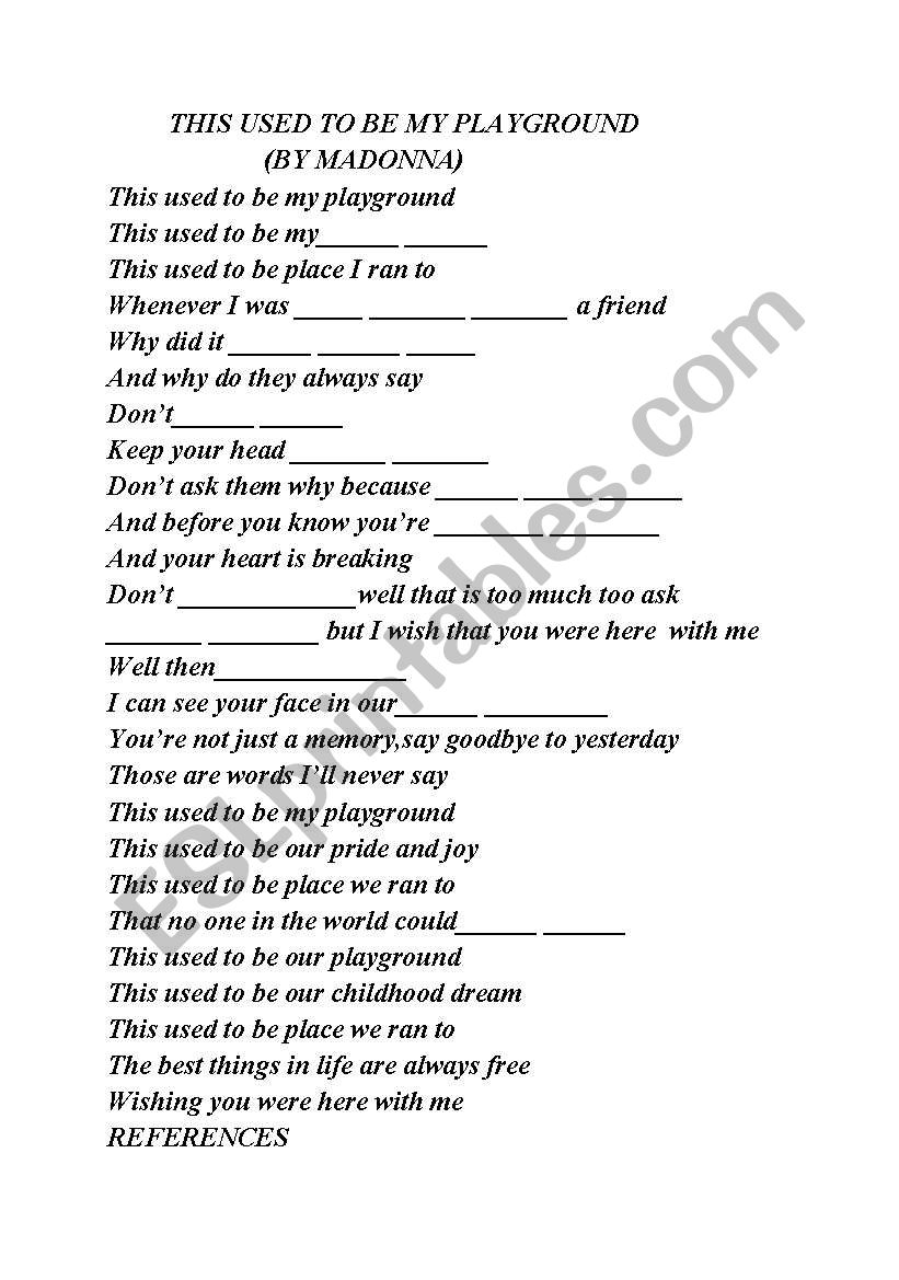 This used to be my playground worksheet