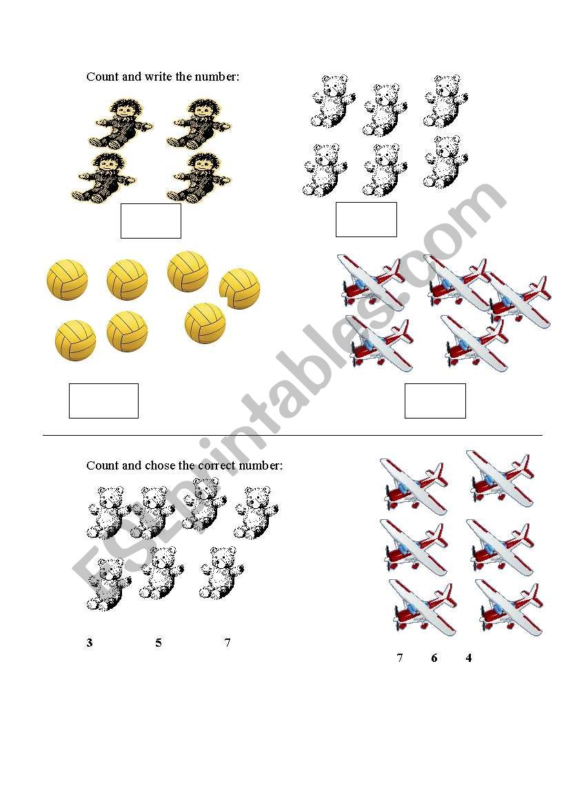 numbers worksheet