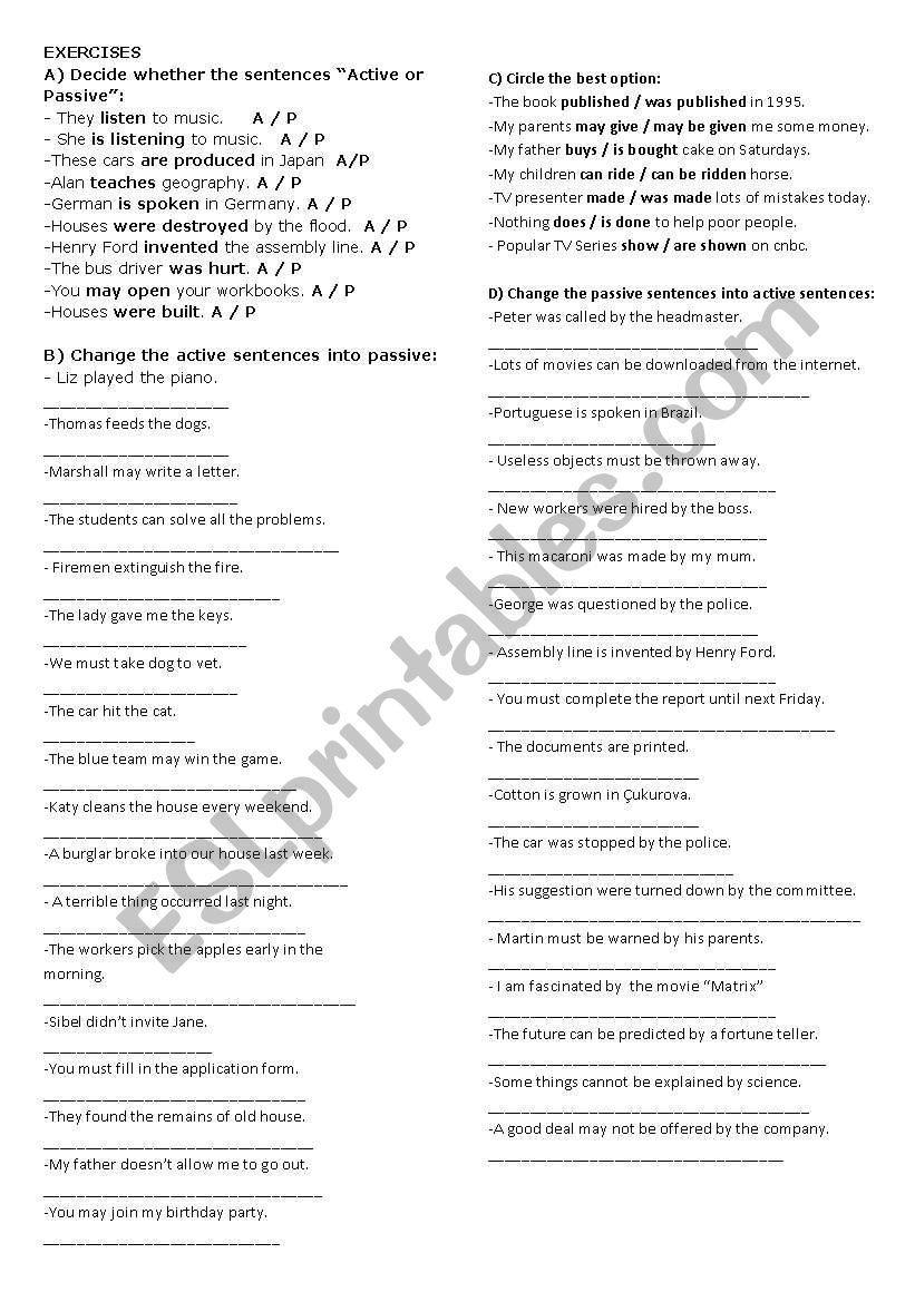 PASSIVE VOICE worksheet