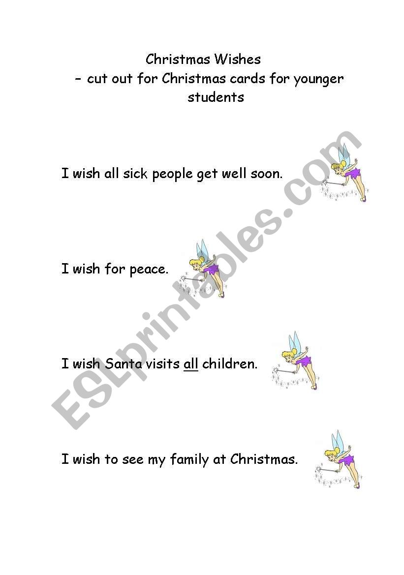 xmas wishes worksheet