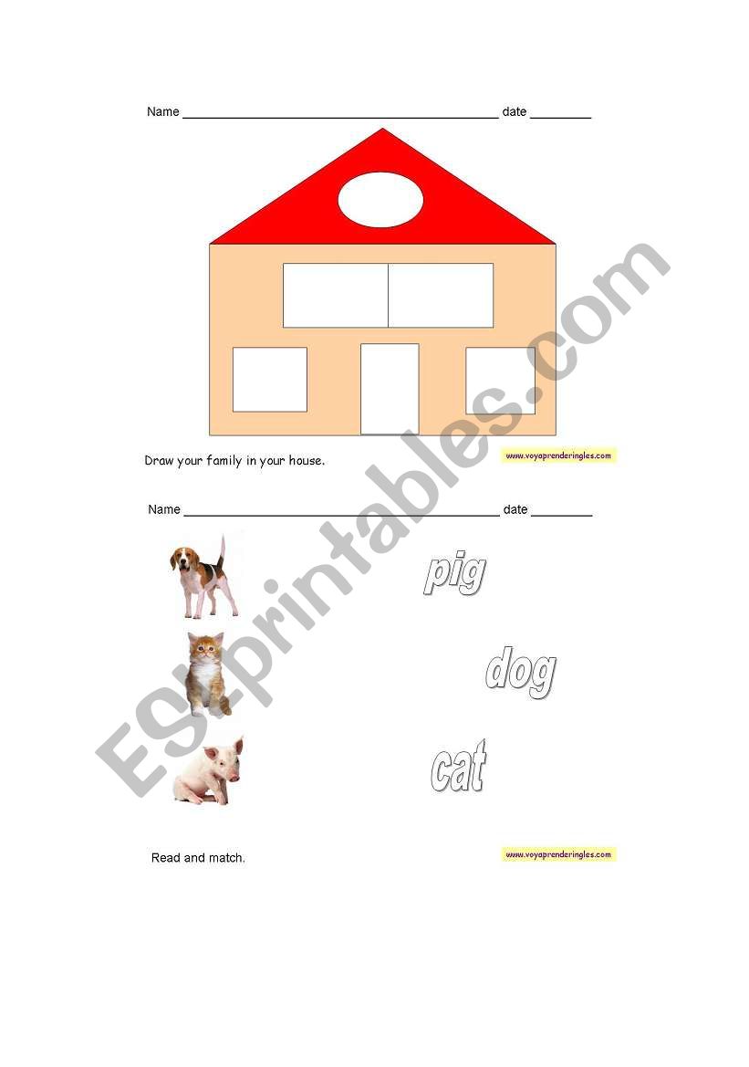 houses, animals and weather worksheet