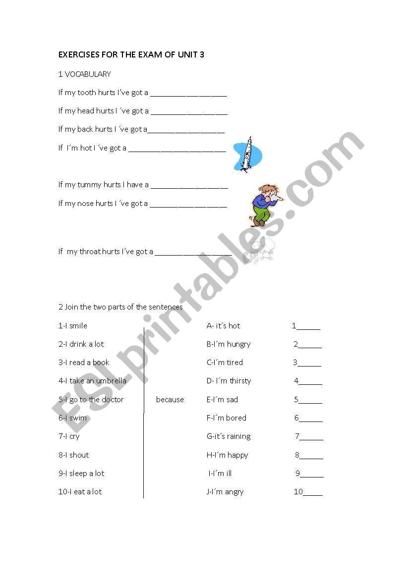 Exercises for exam worksheet